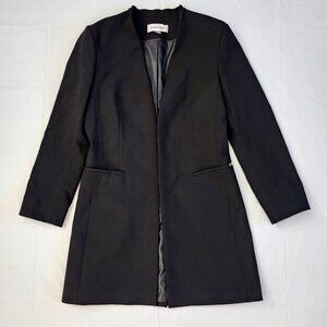 NWOT Women's Clavin Klein Long Black Open Blazer, 4
